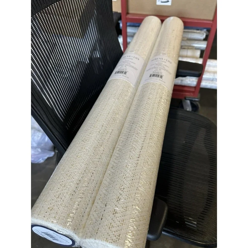 NEW Serena & Lily Woven Paperweave Wallcovering-Natural Beige